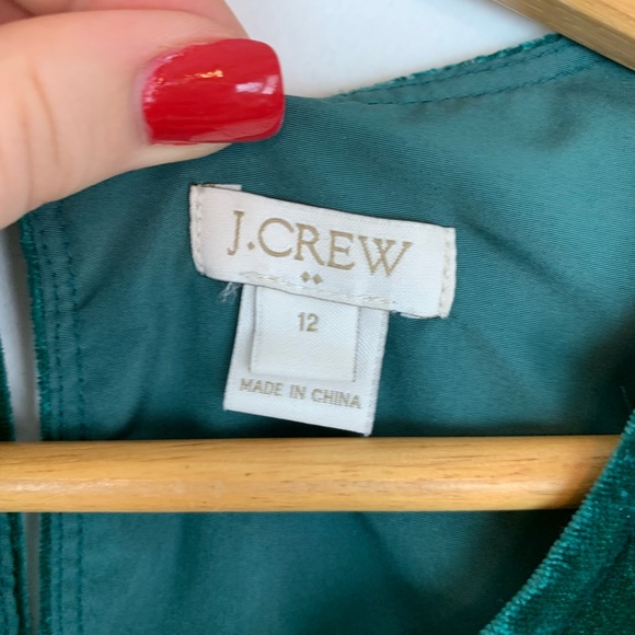 J.crew Blouse Top Size 12 Green Crushed Velvet 12 - Picture 2 of 8